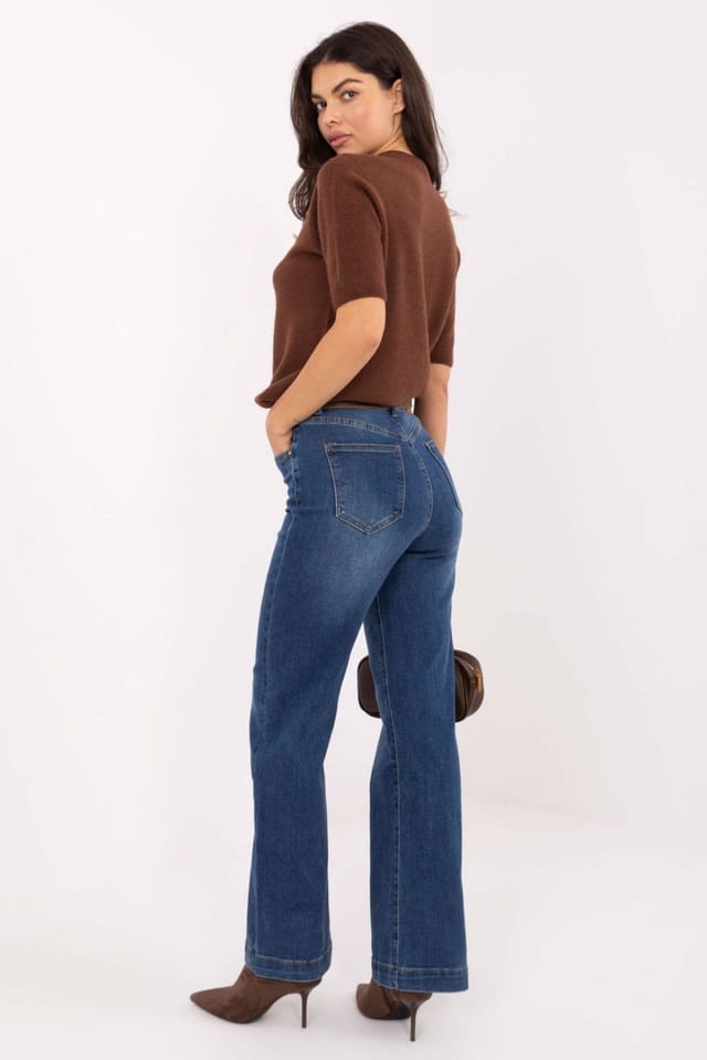 Love Lace Love Lace Women's Straight Leg High Waist Jeans with Belt in Blue - 3