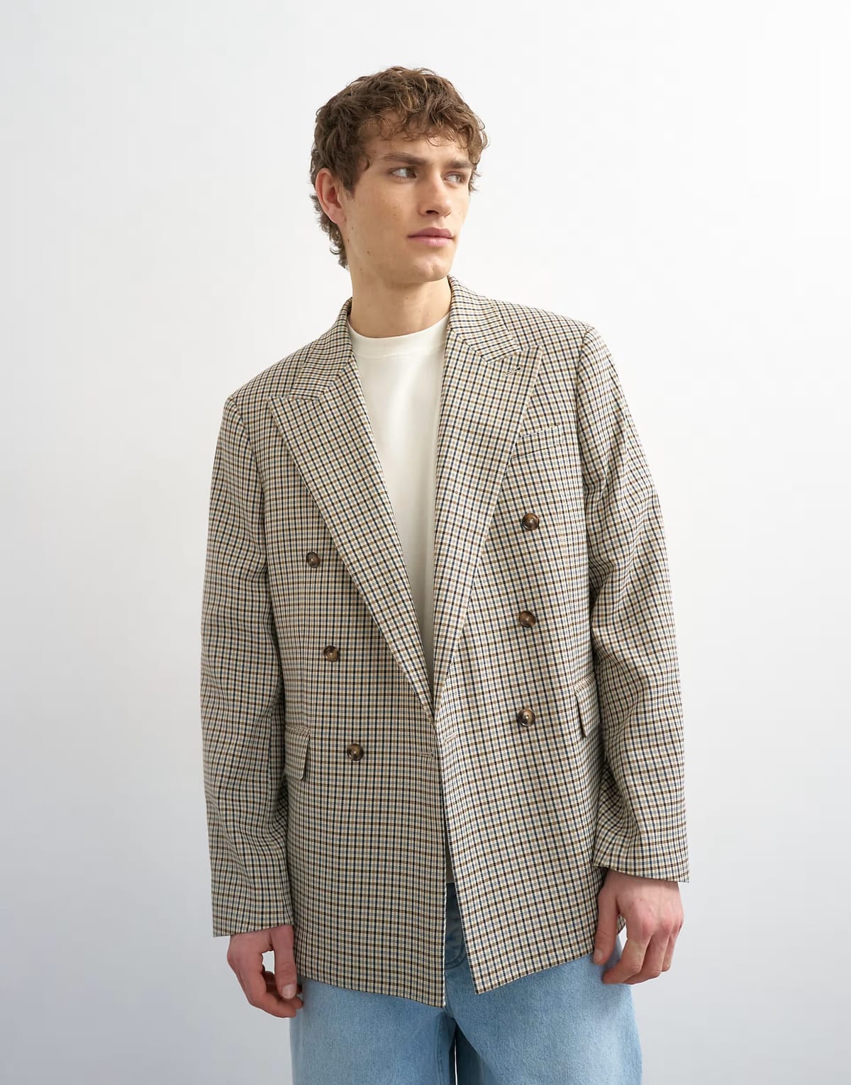 ASOS Topman relaxed gingham check blazer in multi - 1