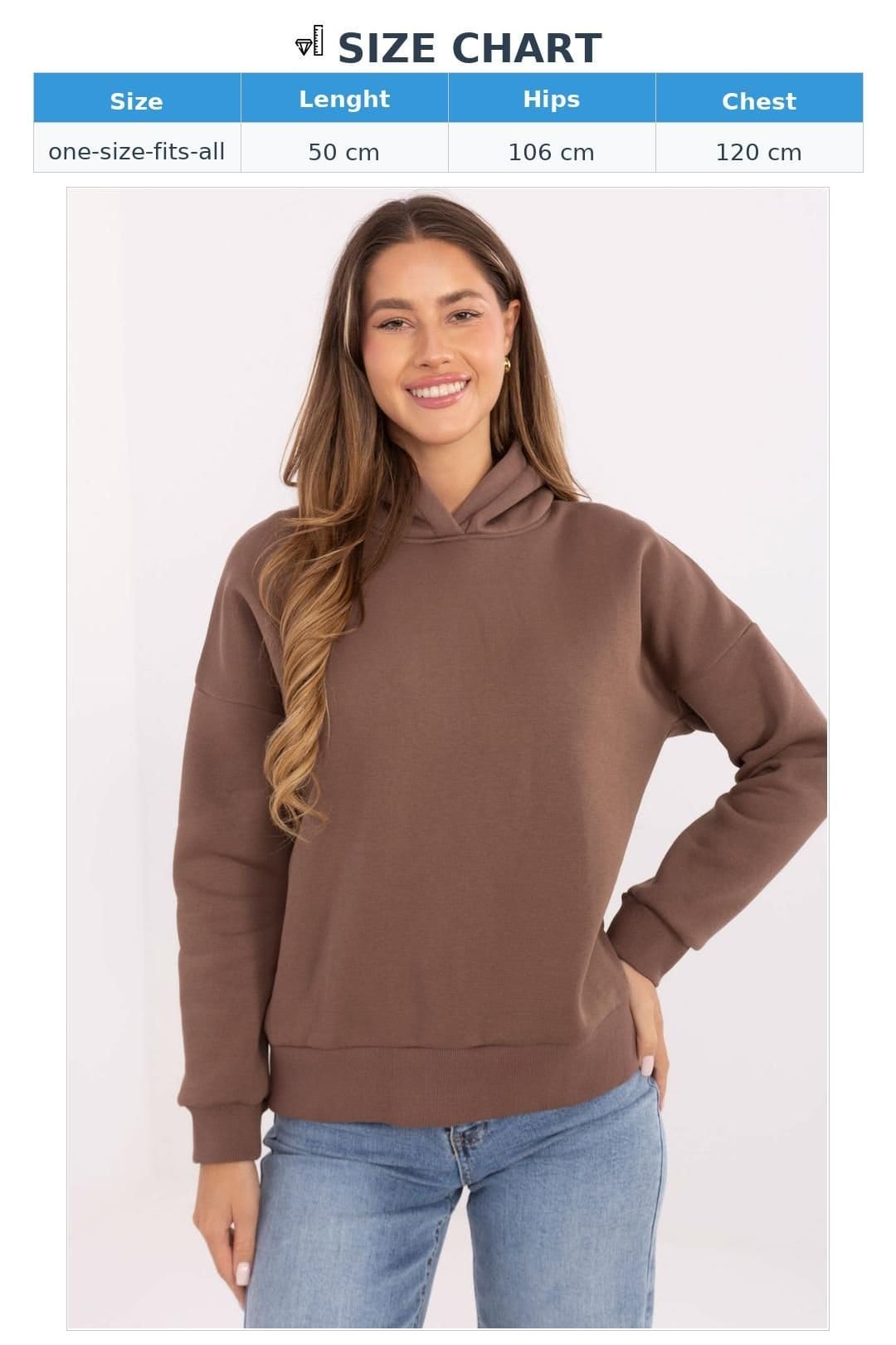 Love Lace Love Lace Women's Soft Cotton Elastane Hooded Sweatshirt Style 220405 in Brown - 4