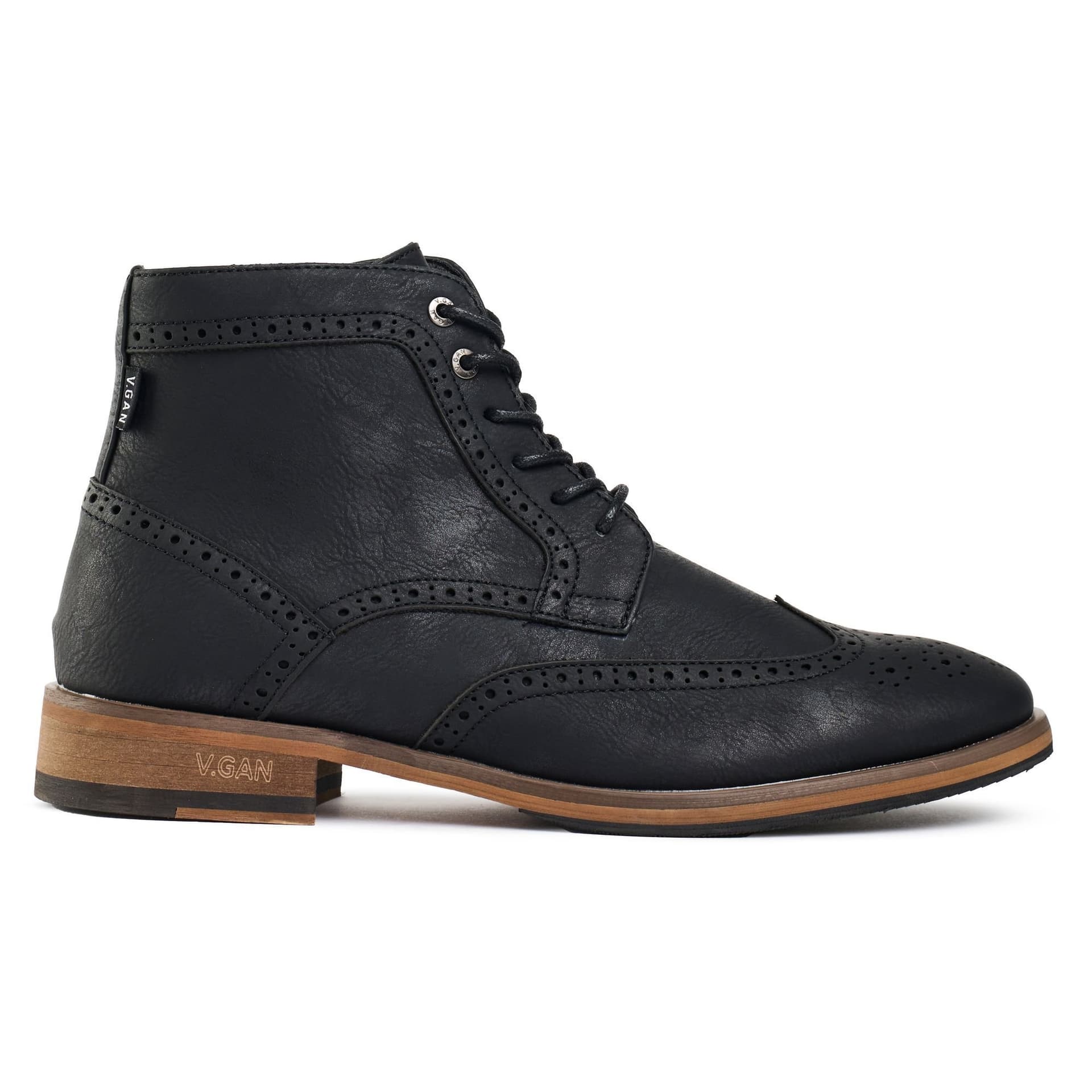 V.GAN V.GAN Men's Wheat 2 Brogue Boots in Black