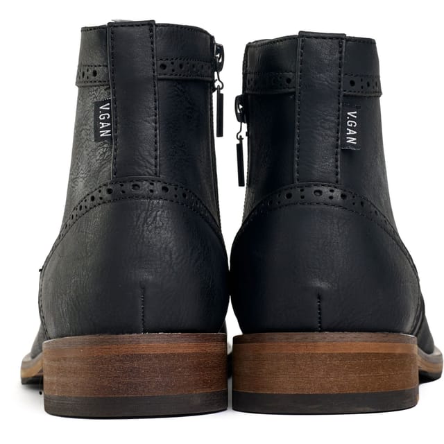 V.GAN V.GAN Men's Wheat 2 Brogue Boots in Black - 3