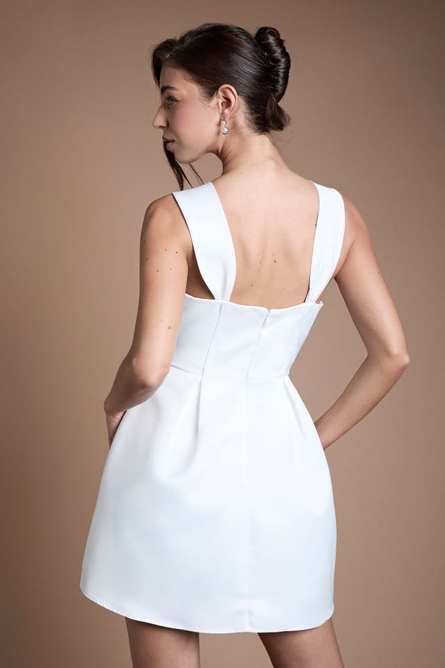 Coast Coast Women's Sweetheart Fit & Flare Mini Wedding Dress in Ivory - 3