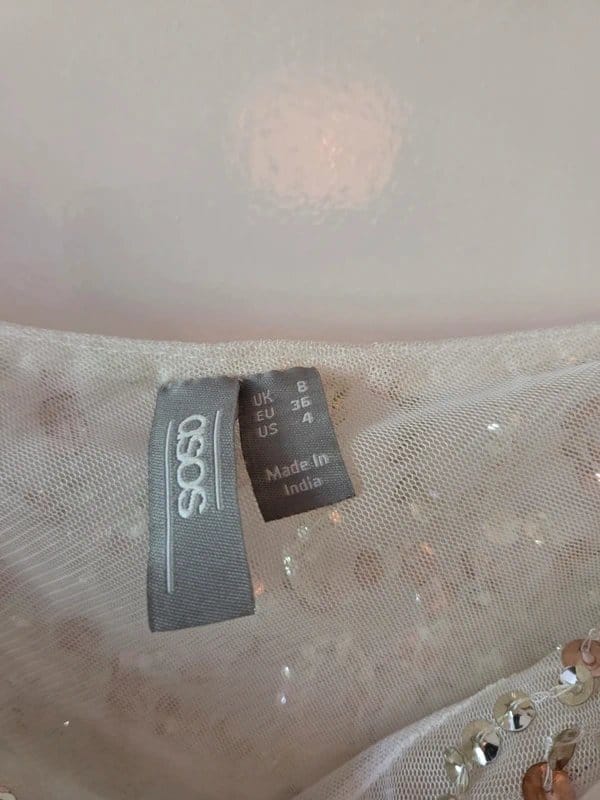 ASOS Cream Gemstone/Sequin Evening Top