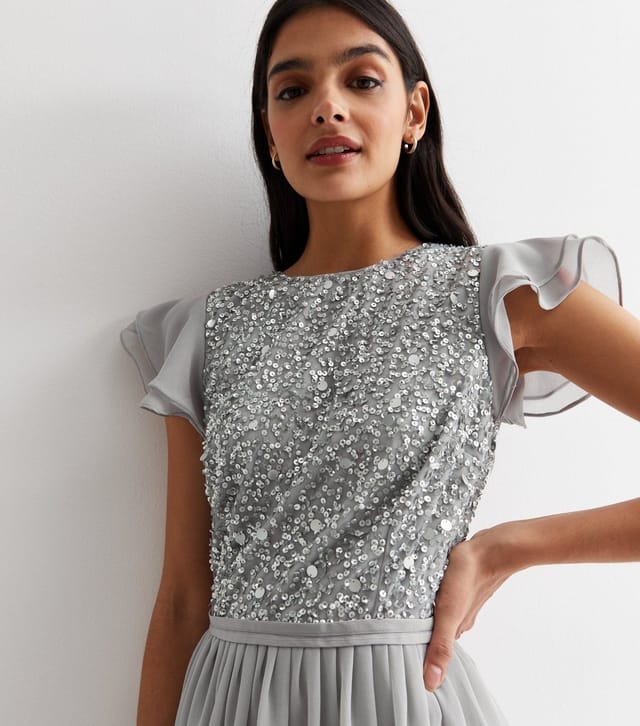 Gini London Women's Grey Embellished Maxi Dress Gini London New Look - 2