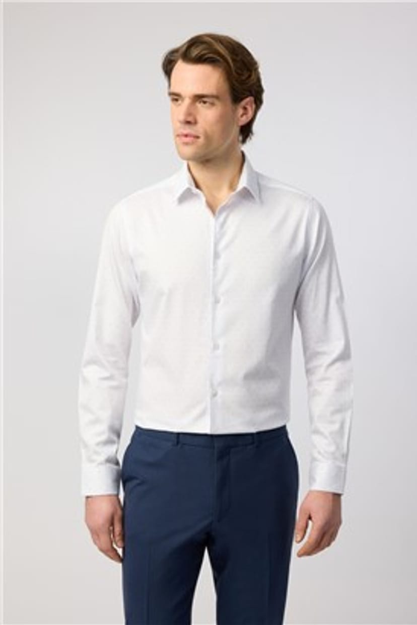 Ted Baker Ted Baker Men's Long Sleeve Forward Point Collar Slim Fit Formal Shirt in White - 1