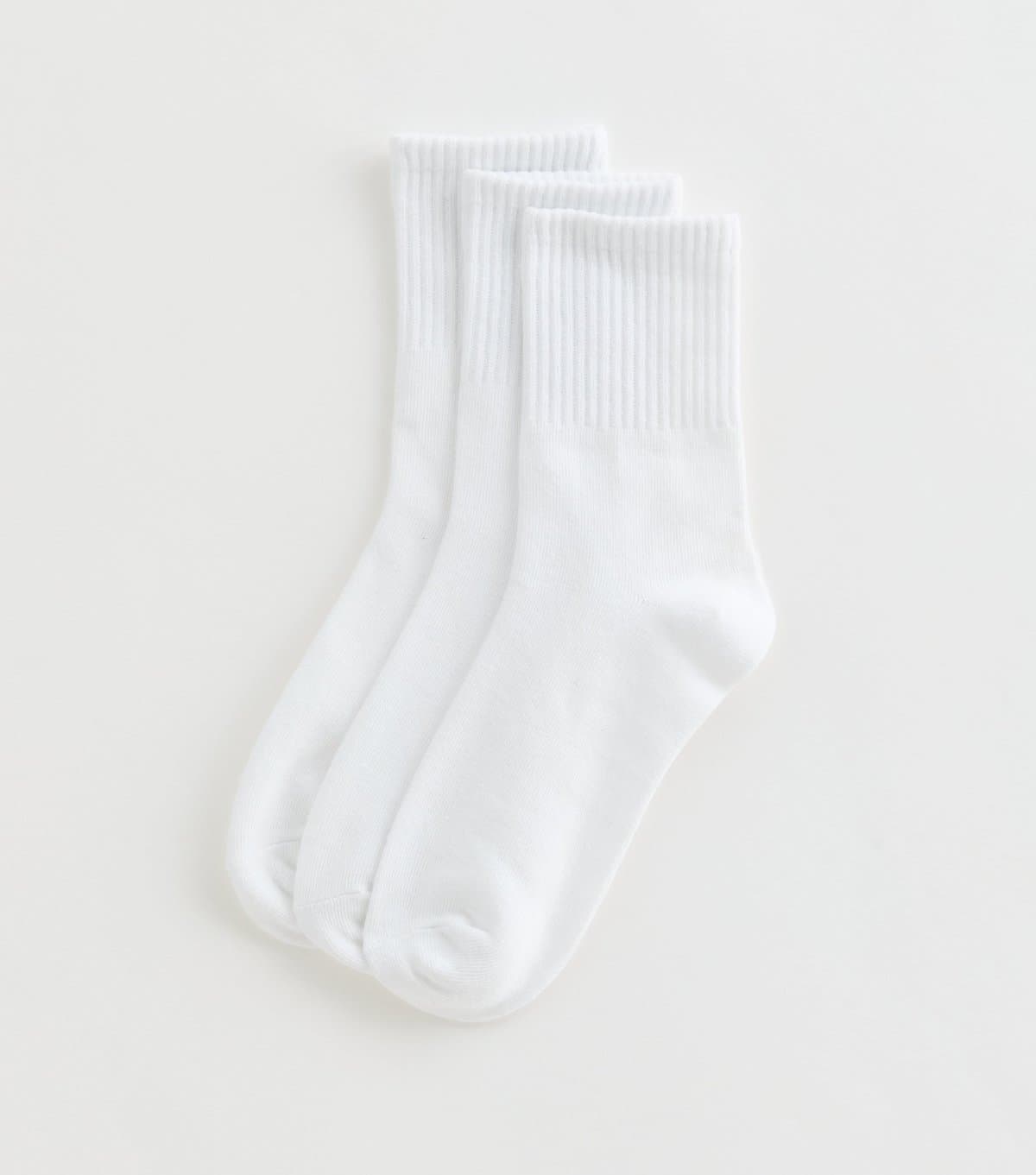 New Look New Look Pack of 3 White Tube Ankle Socks