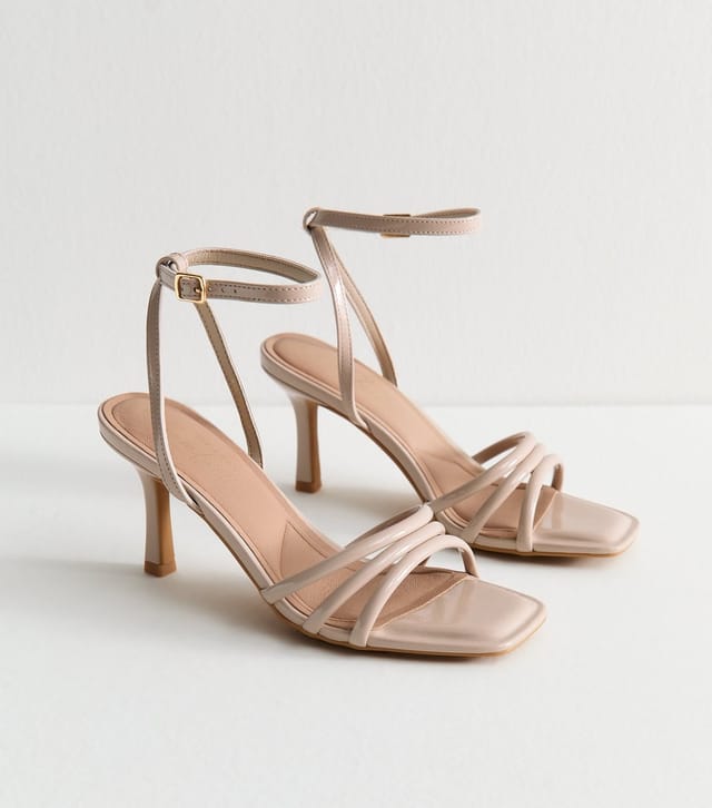 New Look Women's Off White Strappy Stiletto Heel Sandals Vegan New Look - 2