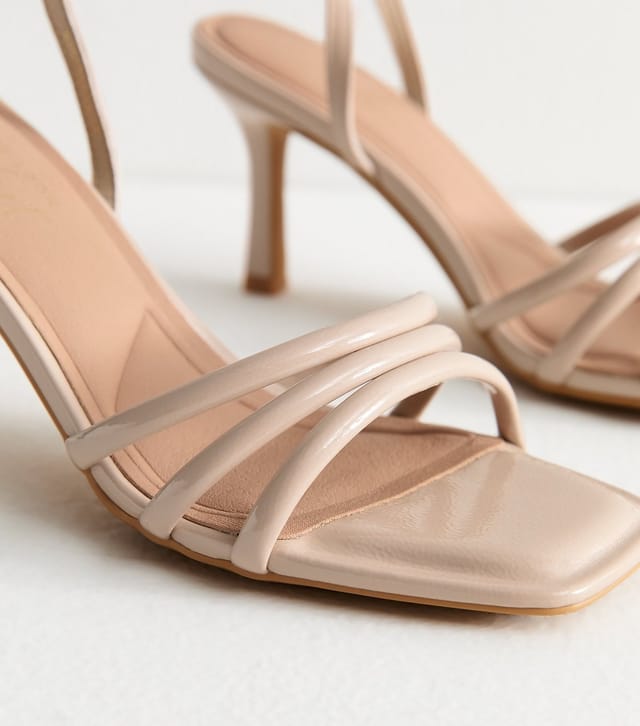 New Look Women's Off White Strappy Stiletto Heel Sandals Vegan New Look - 3