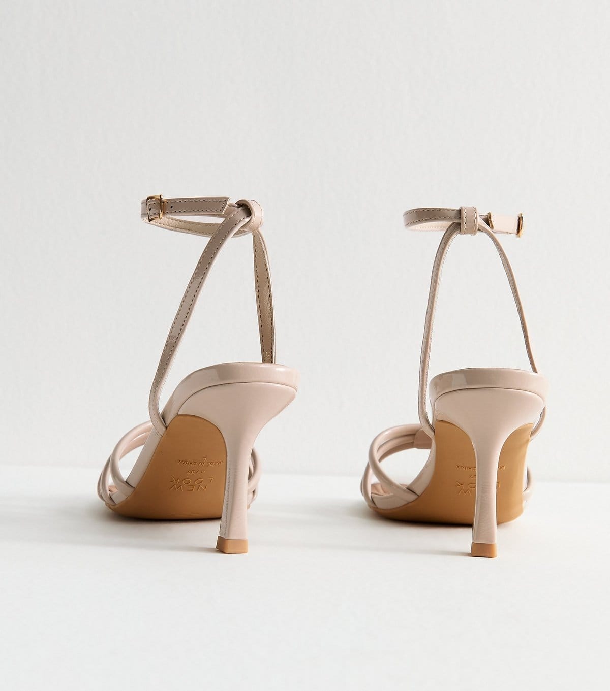 New Look Women's Off White Strappy Stiletto Heel Sandals Vegan New Look - 4
