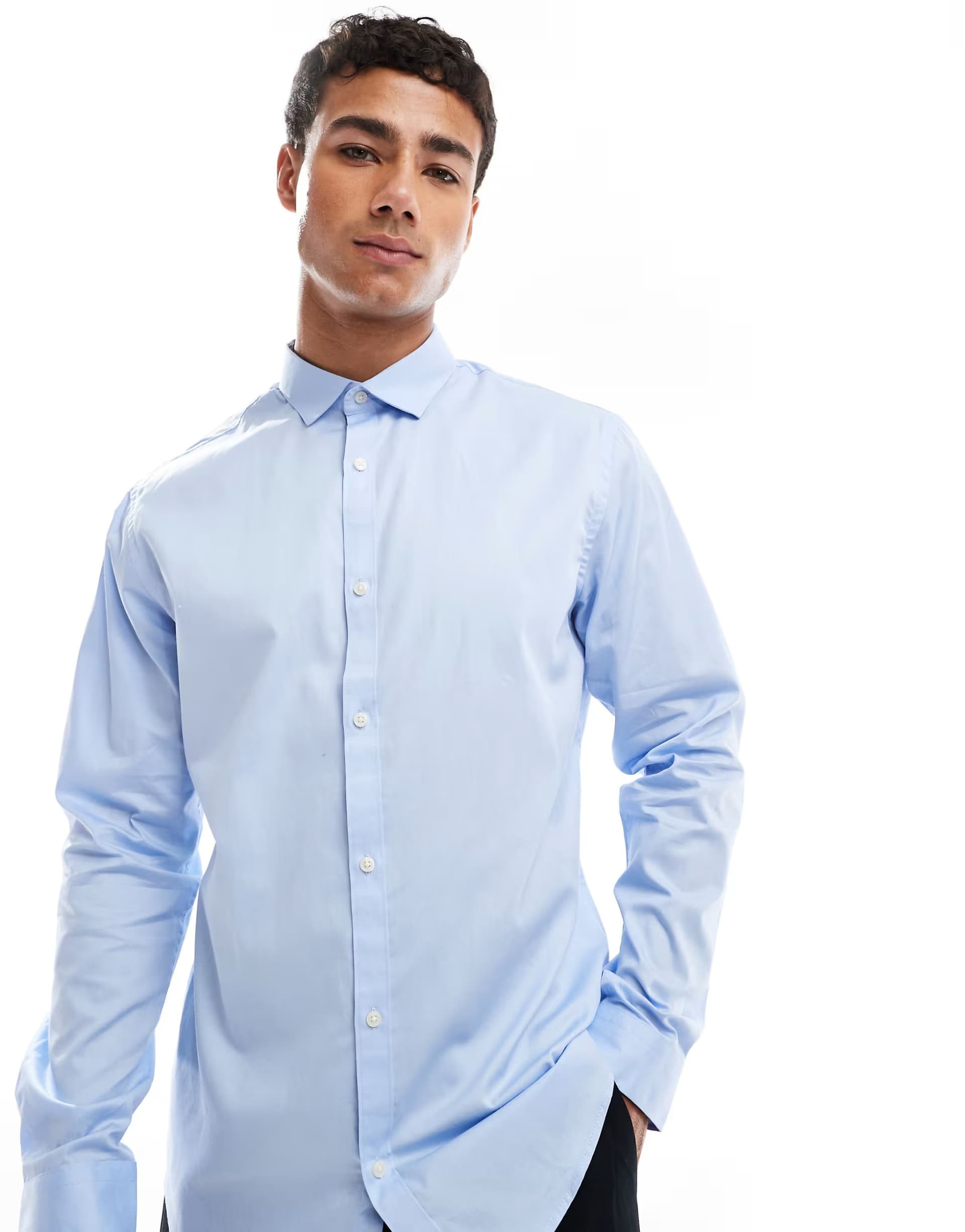 ASOS Jack & Jones slim fit shirt in light blue
