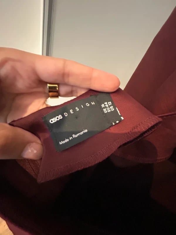 ASOS Design ASOS burgundy satin midi dress