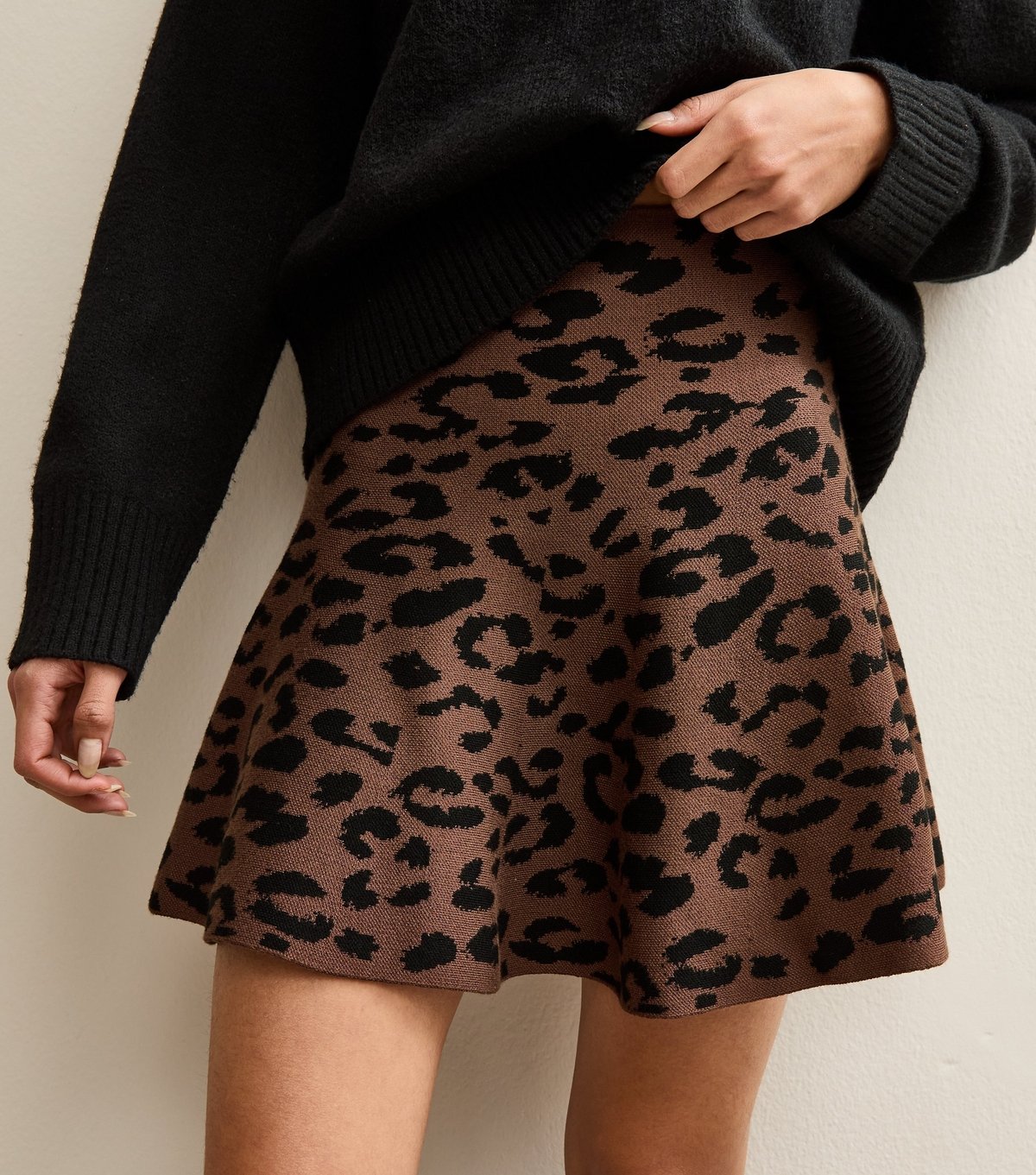 New Look Women's Brown Animal Print Mini Skater Skirt New Look - 2