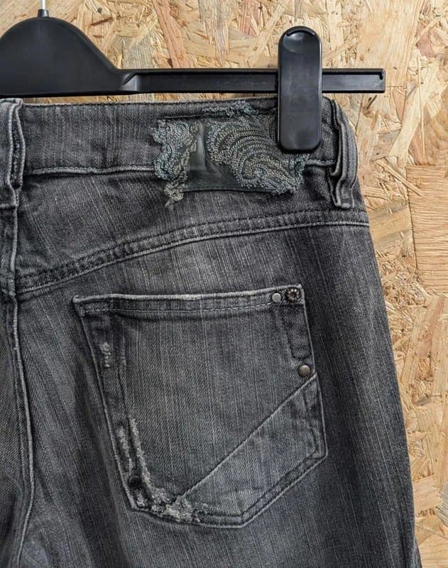 Diesel Diesel Lhela Jeans W28 L33 Women Low Rise Studded Black Stretch Y2K 008YP