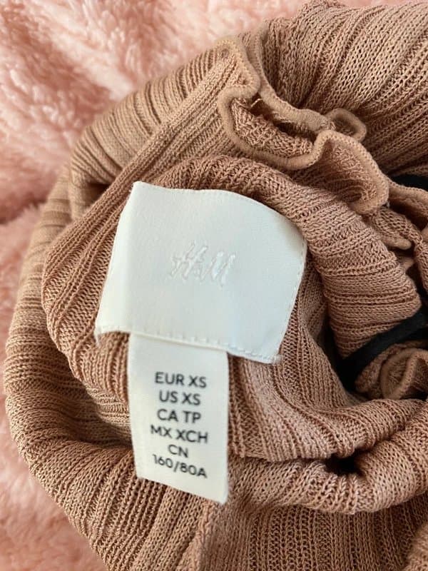 H&M Sheer brown flared sleeve top