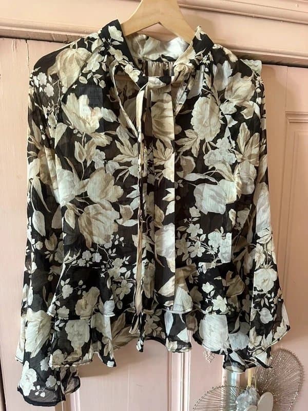 New Look ruffle floral new look blouse 8