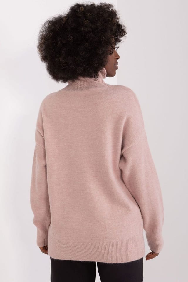 Love Lace Love Lace Women's Textured Acrylic Turtleneck Sweater for Everyday in Pink - 3