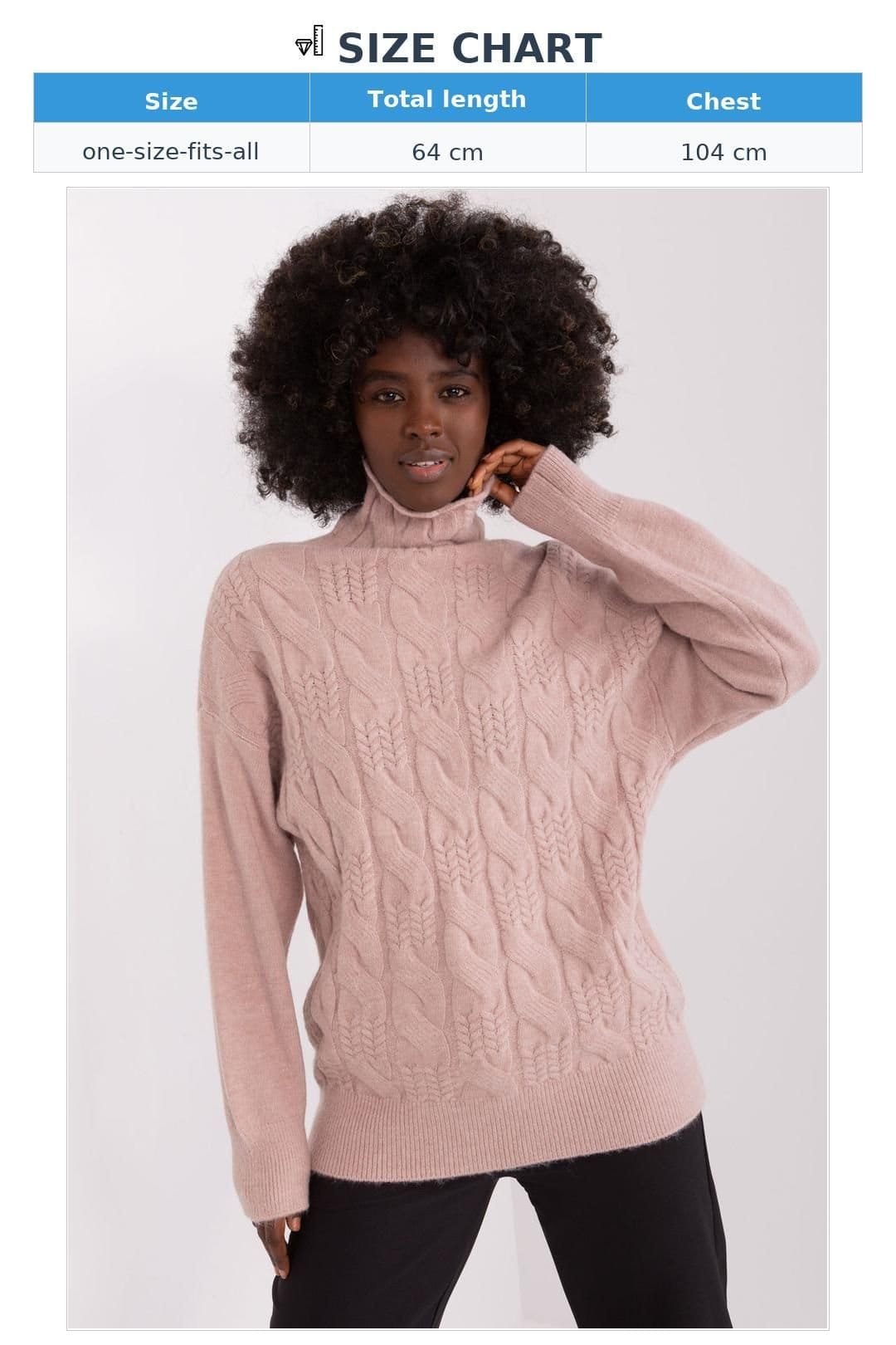 Love Lace Love Lace Women's Textured Acrylic Turtleneck Sweater for Everyday in Pink - 4