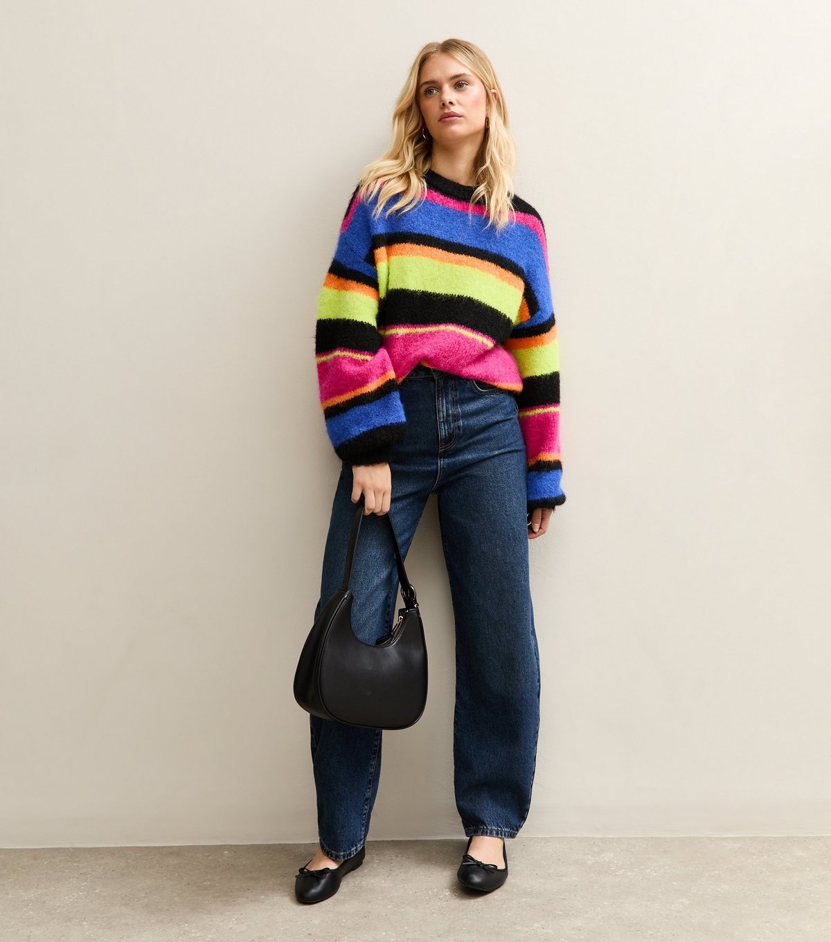 Sunshine Soul Women's Indigo Striped Crew Neck Jumper Sunshine Soul New Look - 3