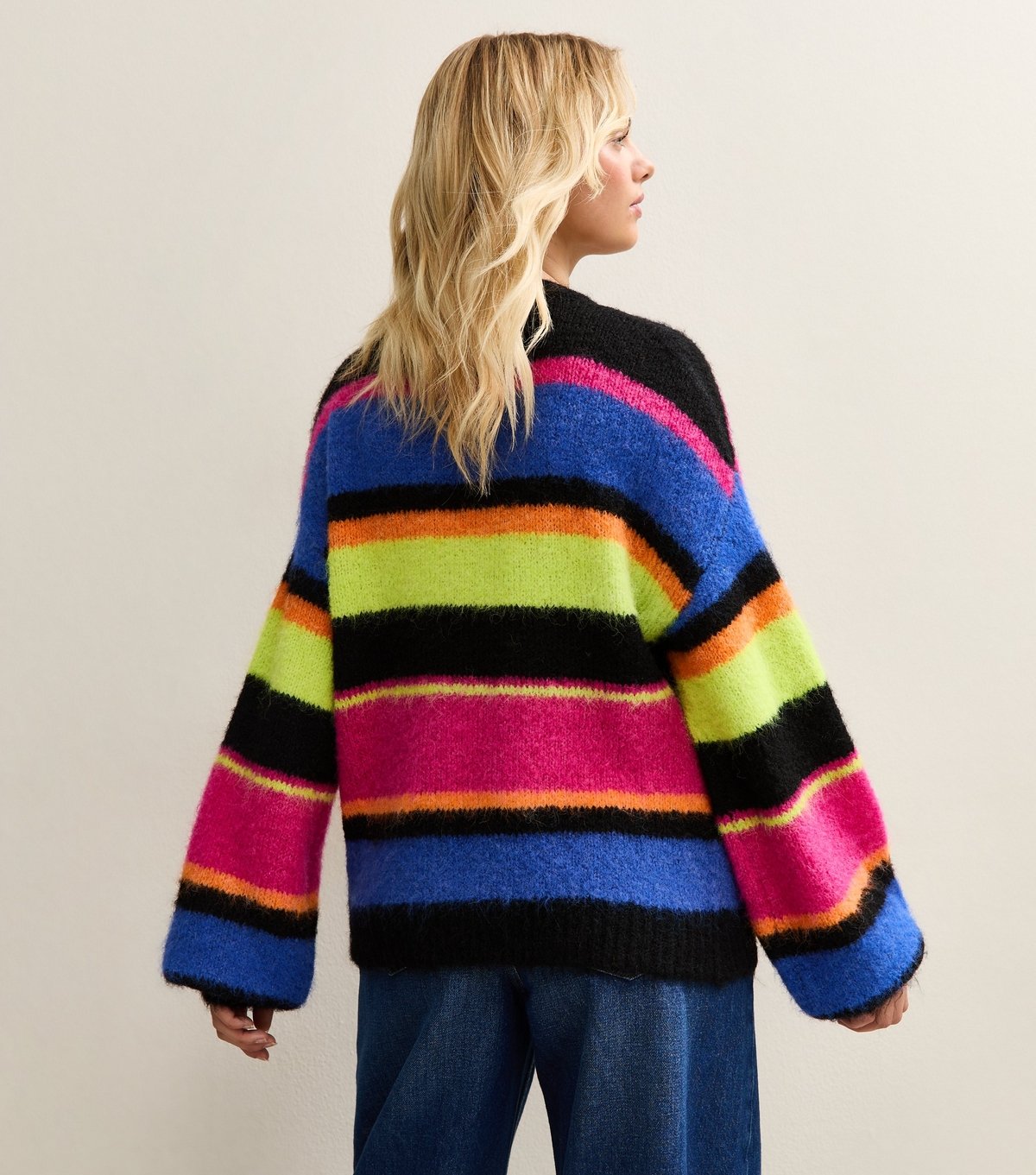 Sunshine Soul Women's Indigo Striped Crew Neck Jumper Sunshine Soul New Look - 4