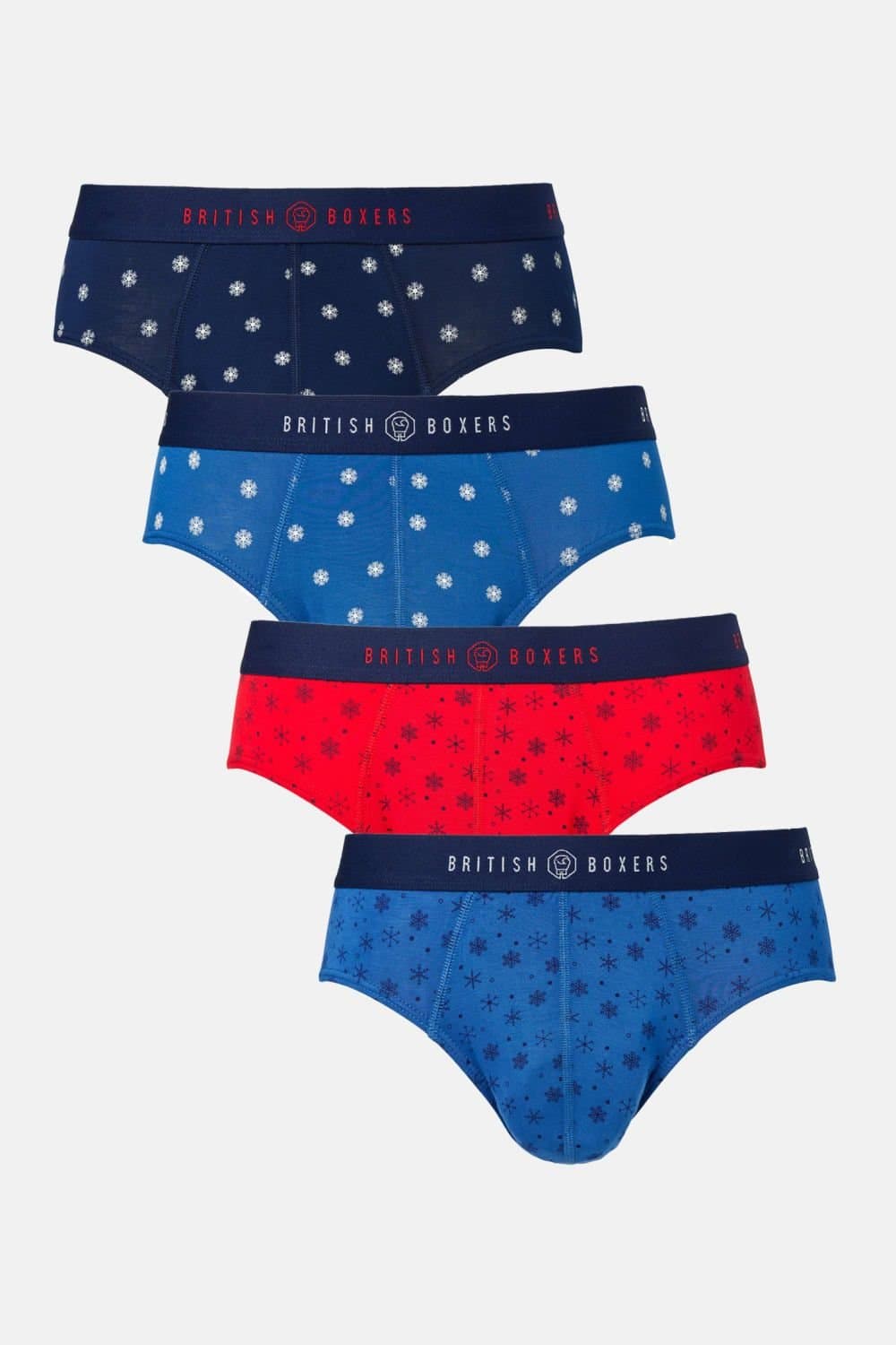 British Boxers British Boxers Men's Pack of Four "Blizzard" Bamboo Briefs