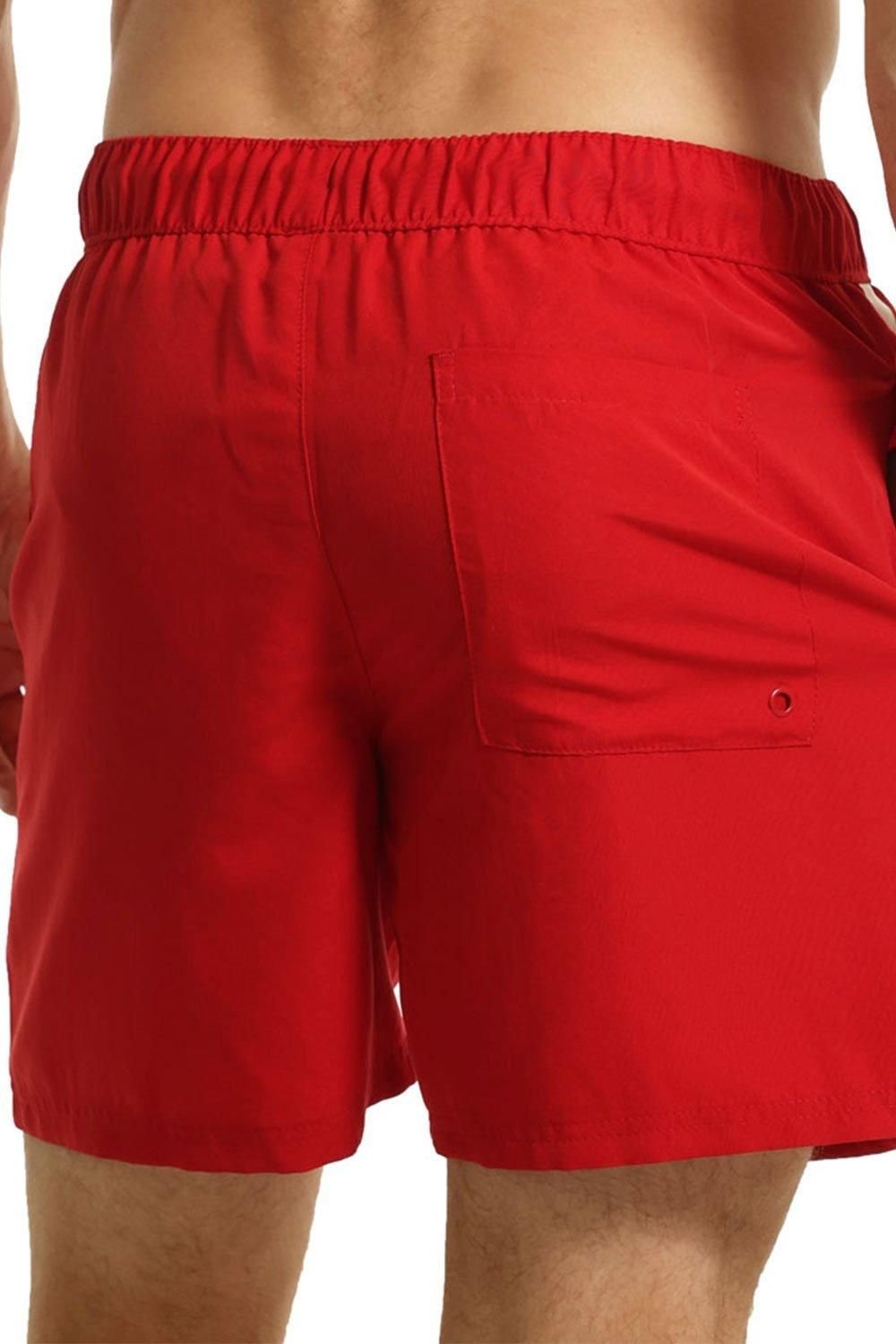 RIPT Essentials RIPT Essentials Men's Vertical Stripe Swim Shorts in Red - 3