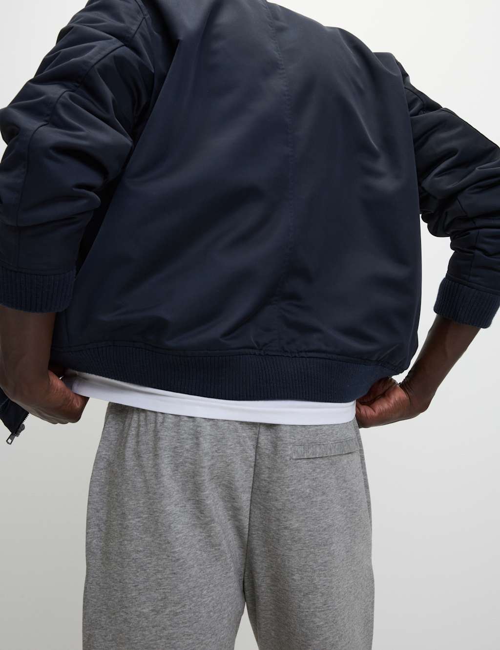 Marks & Spencer M&S Cotton Rich Straight Leg Joggers Grey Marl - 4