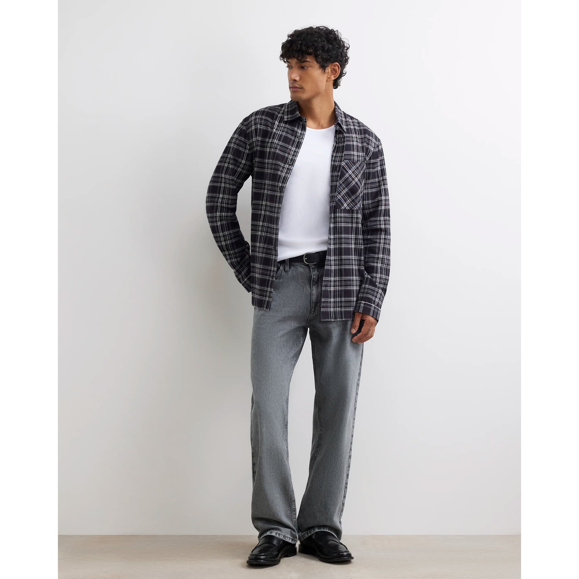 River Island Mens River Island Grey Loose Fit Jeans