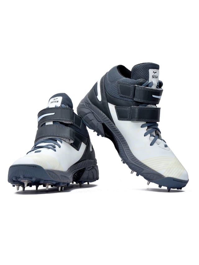 QUIVE QUIVE Men's Bold Cricket Shoes Metal Spikes in Grey - 2