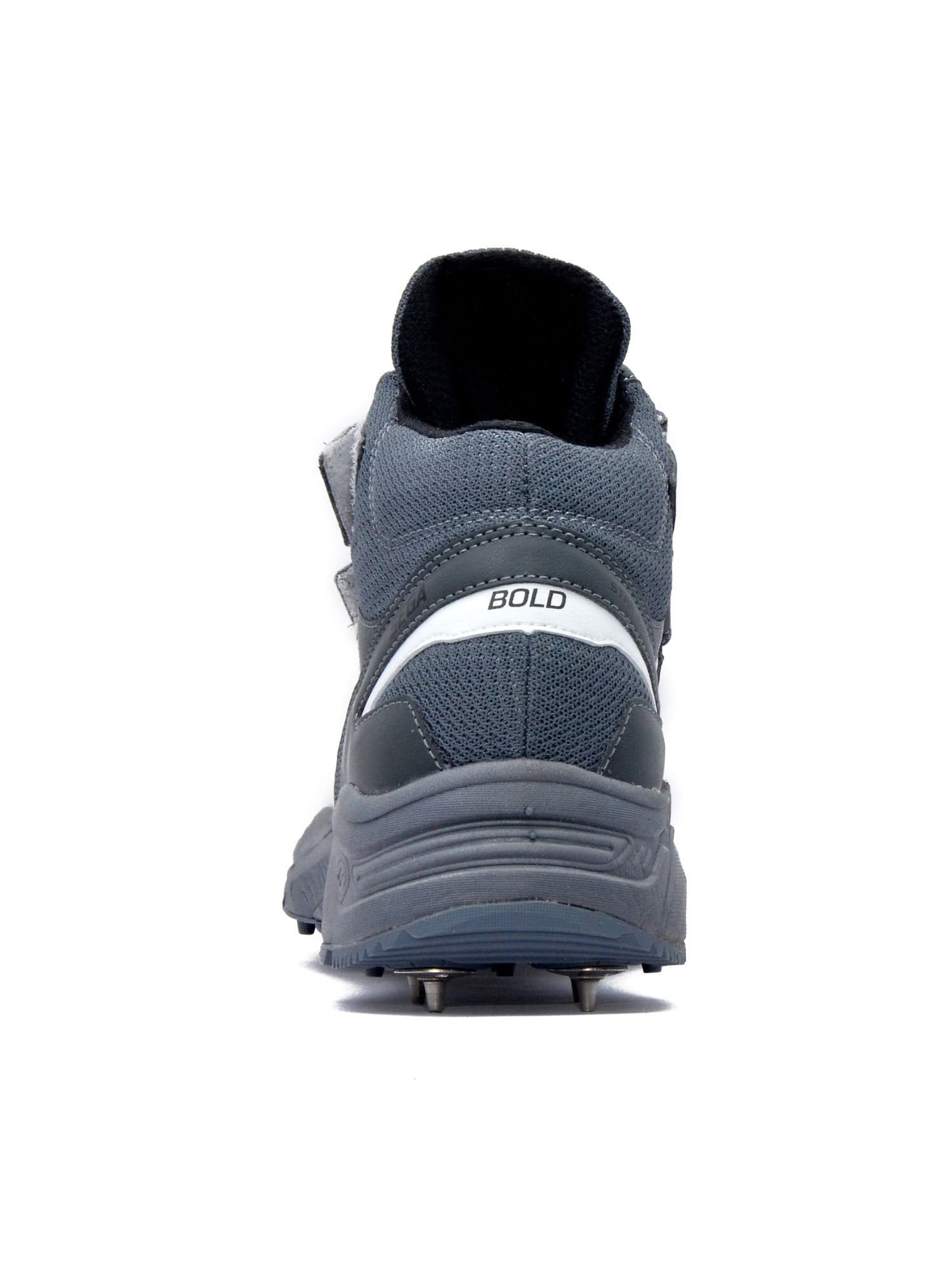 QUIVE QUIVE Men's Bold Cricket Shoes Metal Spikes in Grey - 4