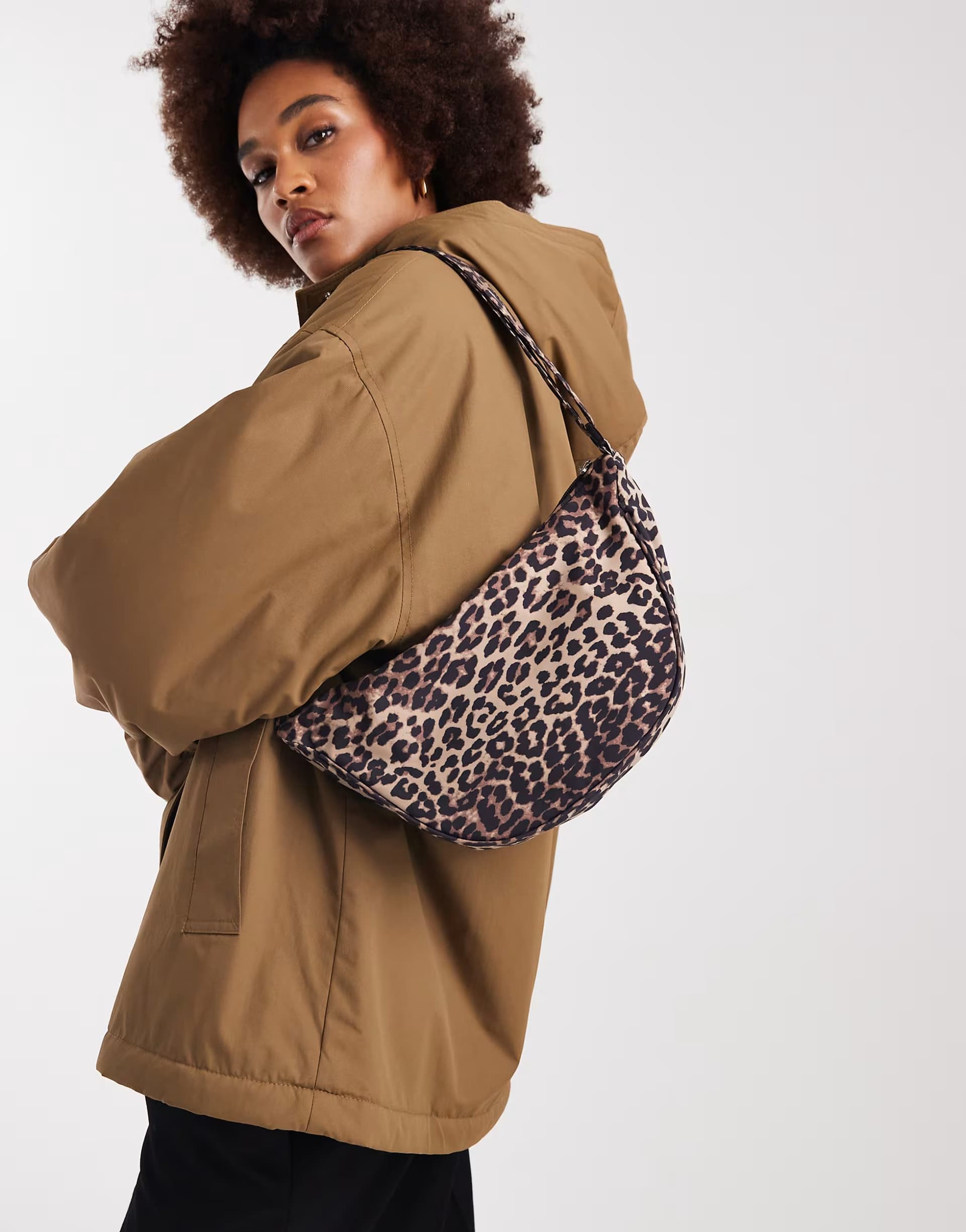 ASOS Pieces bumbag in leopard print
