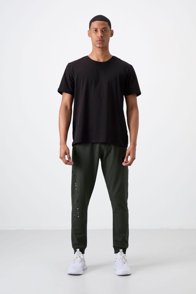 Tommy Life Tommy Life Men's Solid Jogger Sweatpants in Dark Green - 2