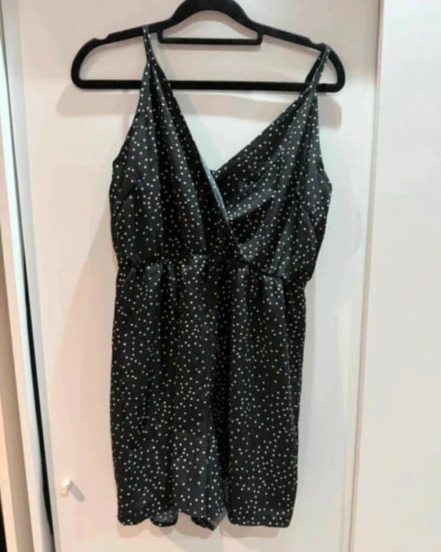 Bershka Bershka polka dot light weight playsuit with adjustable straps
