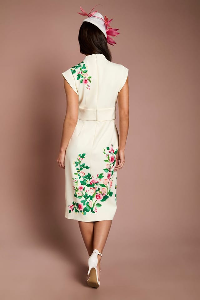 Coast Coast Women's Lisa Tan Wrap Waist Tailored Midi Dress in Ivory - 3