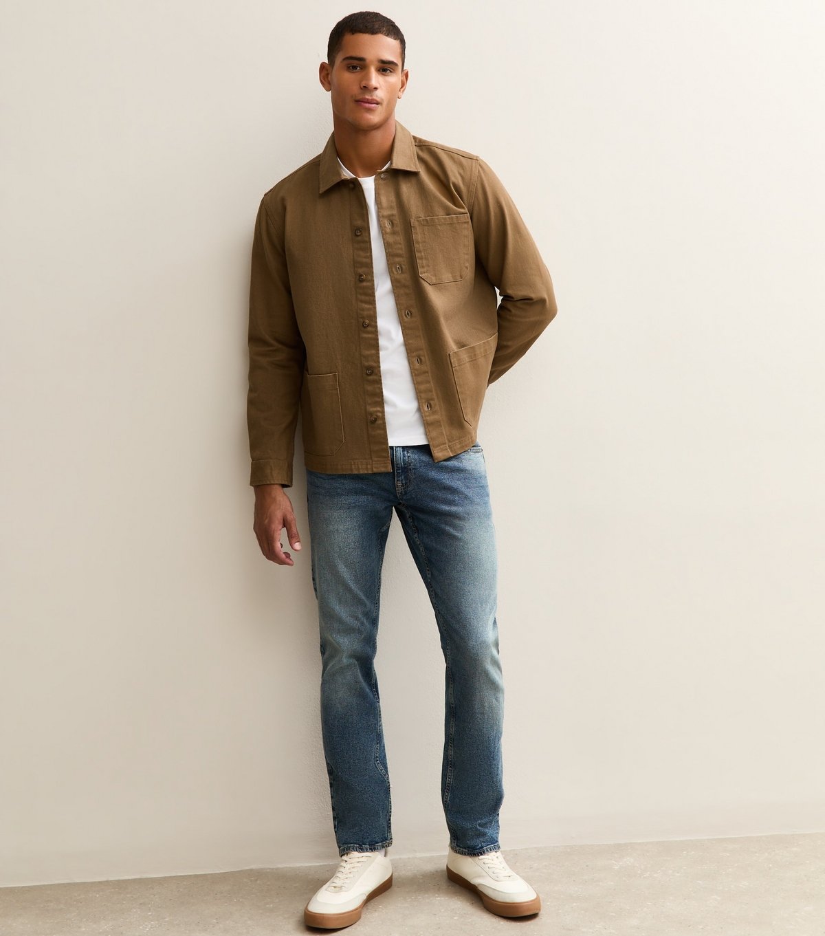 New Look Men's Brown Regular Fit Patch Pocket Shacket New Look - 3