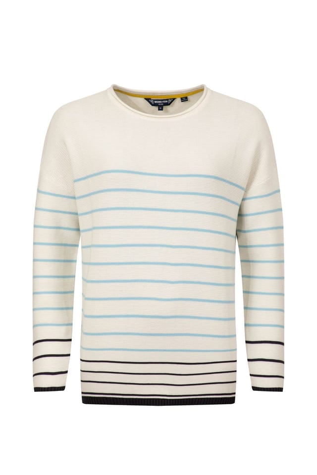 Weird Fish Weird Fish Women's Sutton Striped Knitted Crew Jumper in Cream - 2