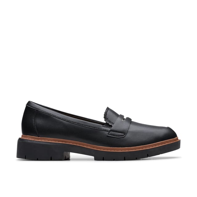 Clarks Clarks Women's Westlynn Glow Black Leather Loafers, Slip Ons - 2