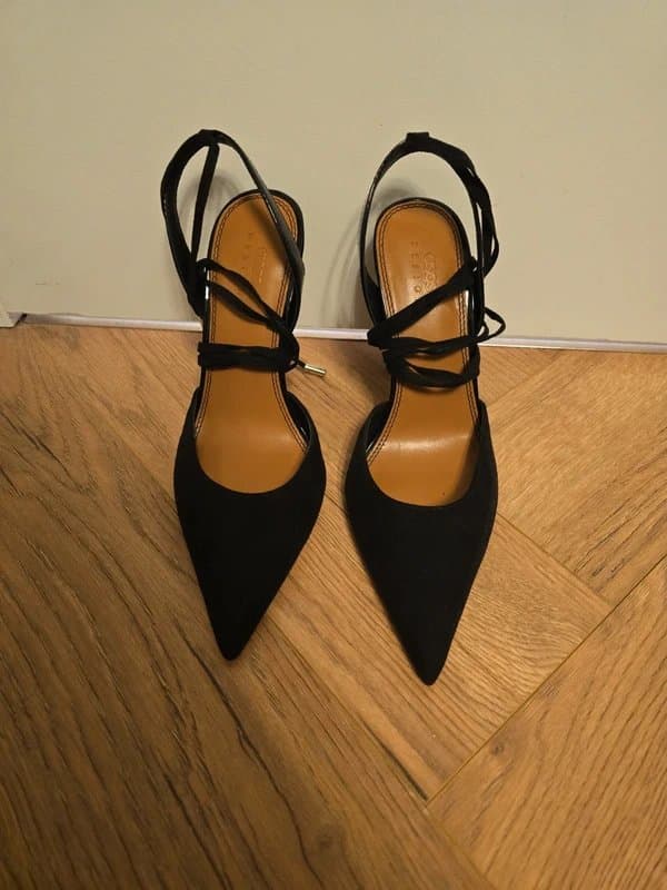 ASOS Asos Black Ankle Tie Heels