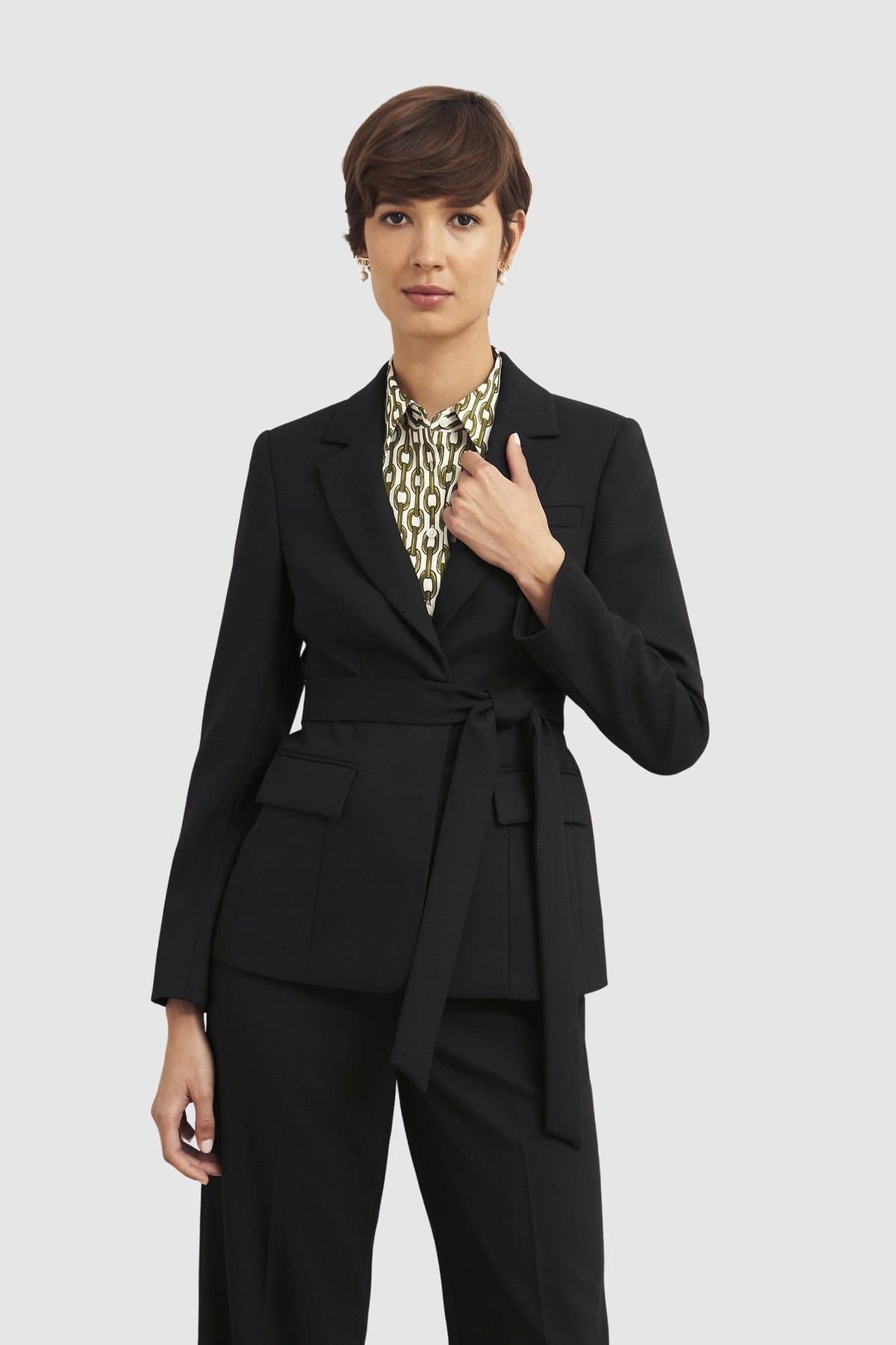 Hobbs London Hobbs London Women's Casey Tie Waist Jacket in Black