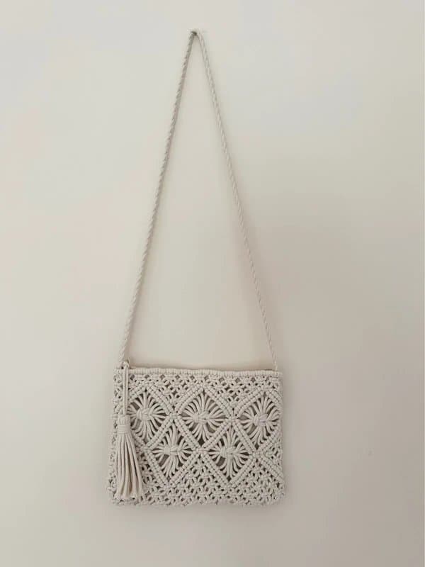 New Look New Look cream crochet cross body bag