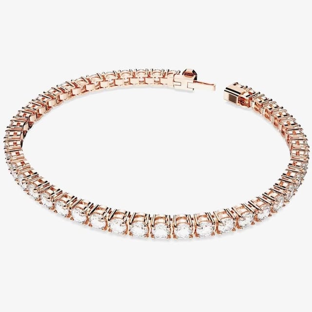 Swarovski Swarovski Women's Matrix White Rose Gold Plated Tennis Bracelet 5657659 M - 2