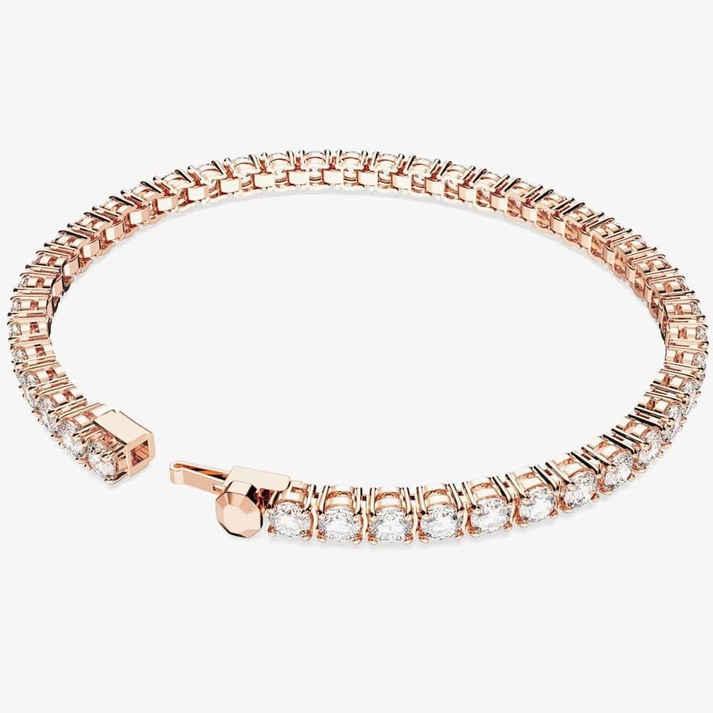 Swarovski Swarovski Women's Matrix White Rose Gold Plated Tennis Bracelet 5657659 M - 4