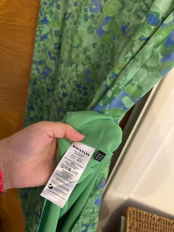 Whistles Lucid Bonnie Green & Blue Floral Midi Dress UK 16