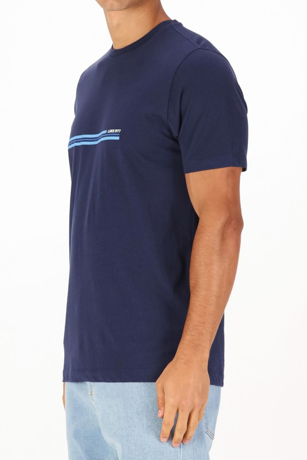 Luke 1977 Luke 1977 Men's Block Stripe T-shirt in Navy - 3