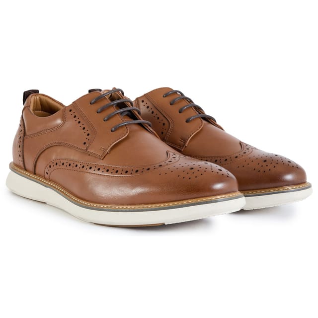 V.GAN V.GAN Men's Okra Leisure Brogue Shoes in Tan - 2