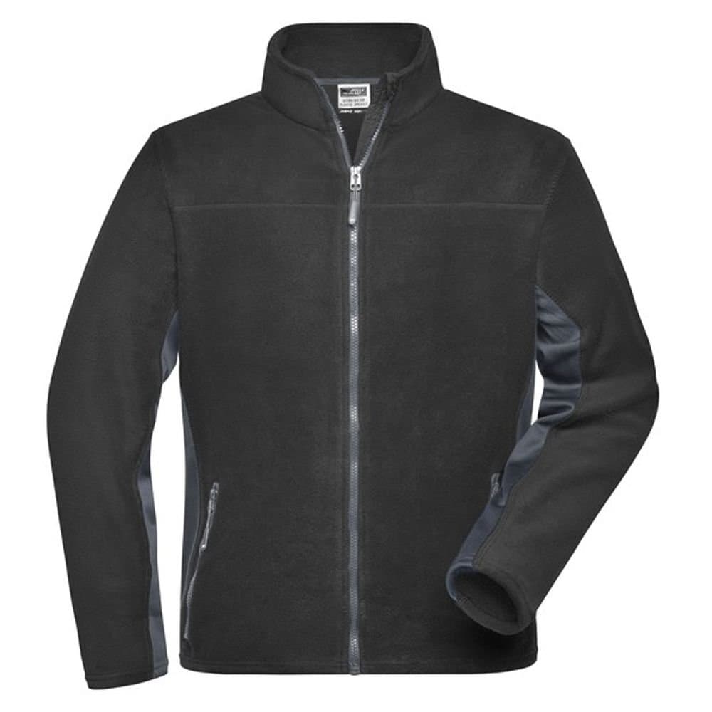 James and Nicholson James and Nicholson Men's Strong Work Fleece Jacket in Black