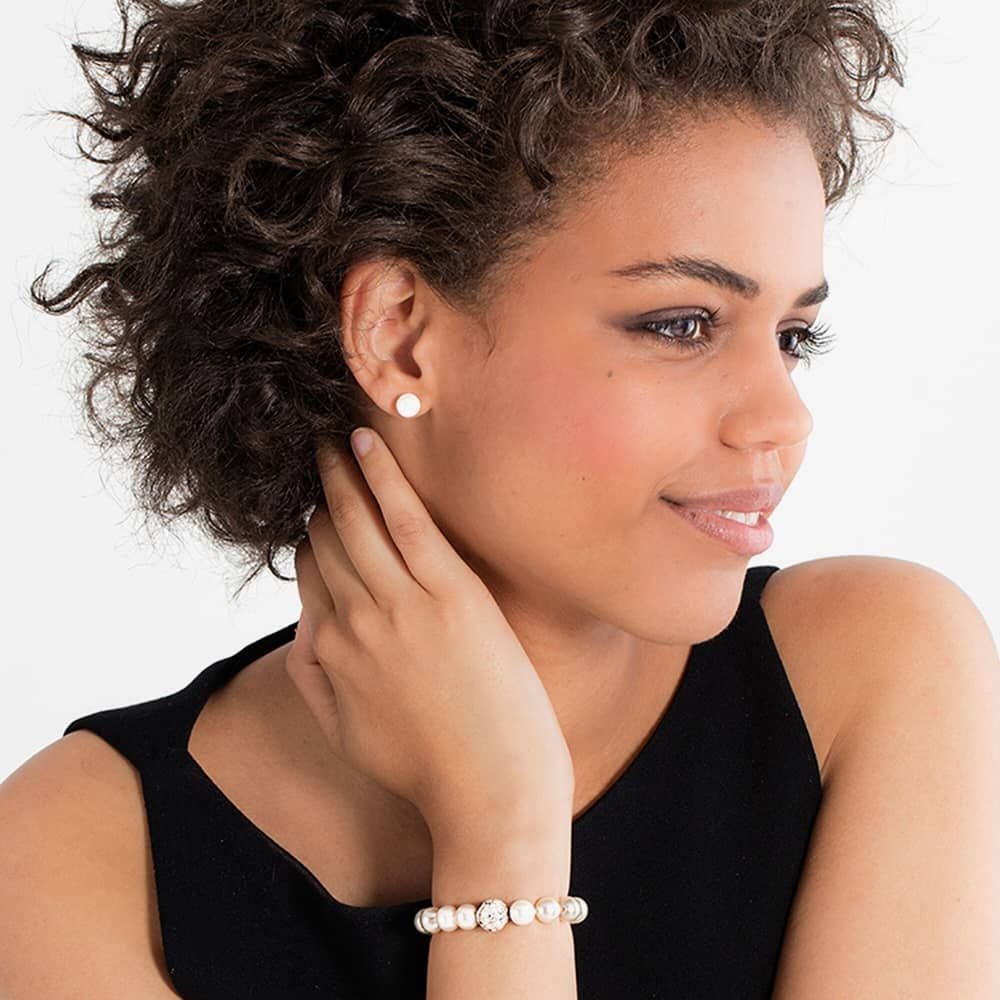 Thomas Sabo THOMAS SABO Women's Small Simulated White Stud Earrings - 3