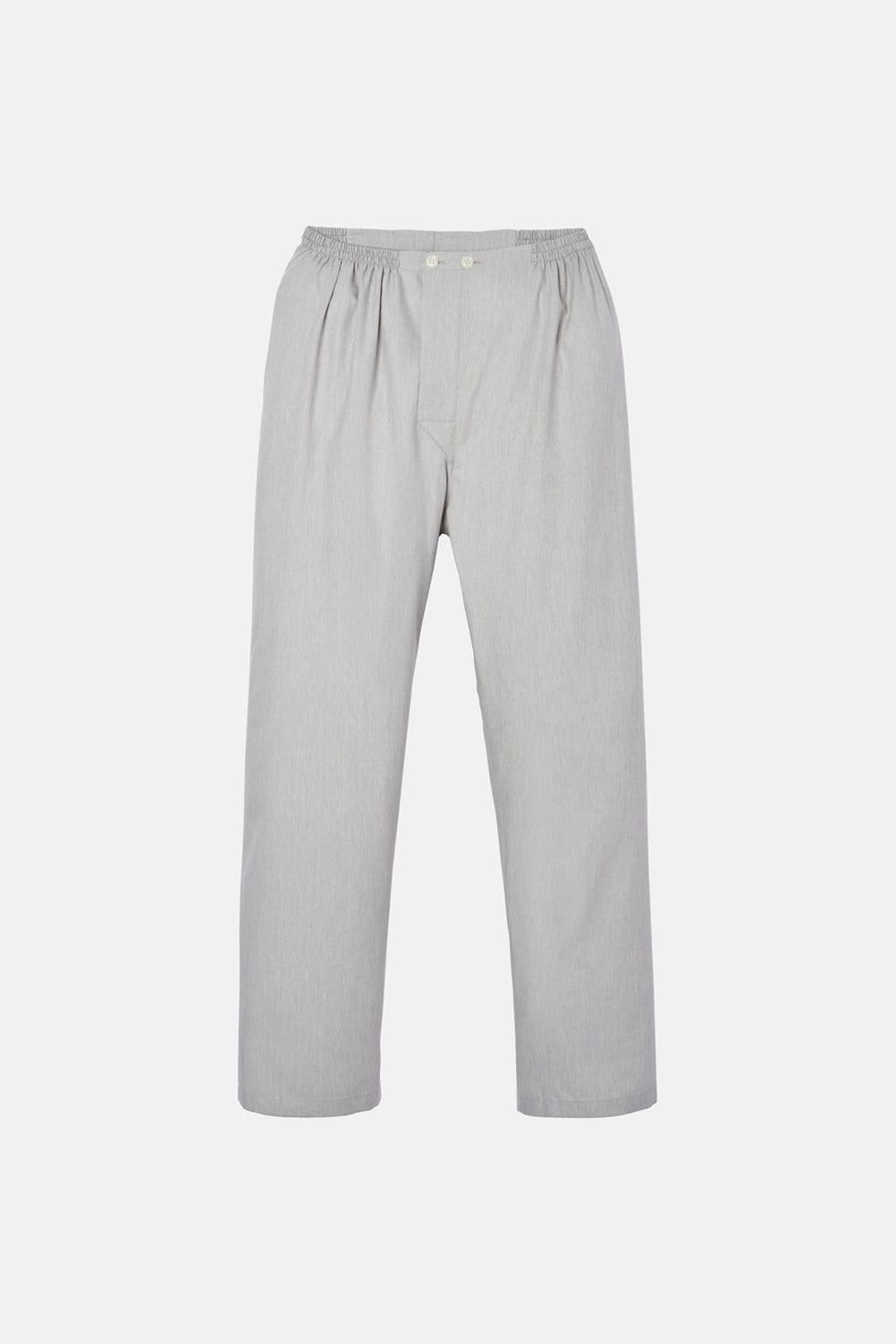 British Boxers British Boxers Men's 'Armoury Grey' Herringbone Cotton Twill Pyjama Set in Light Grey - 4