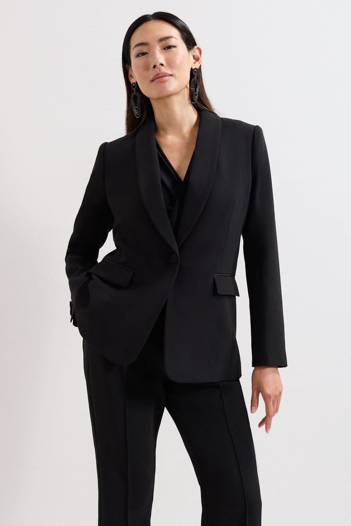 Phase Eight Phase Eight Black Tux Jacket with Long Sleeves