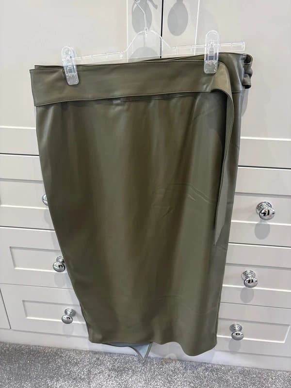 Never Fully Dressed Never Fully Dressed Wrap Leather Skirt Size 12