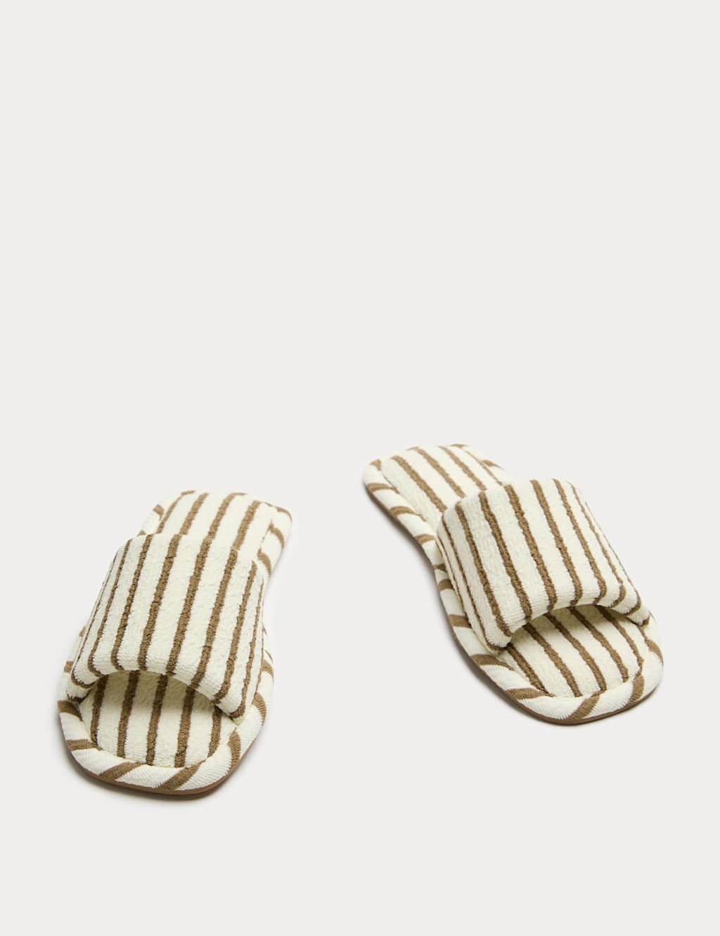 Marks & Spencer M&S Waffle Open Toe Slider Slippers Cream Mix - 1